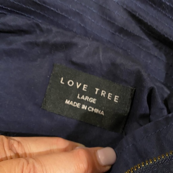 Love Tree Navy Blue Ladies Cotton Casual Jacket Size Large - Picture 6 of 6